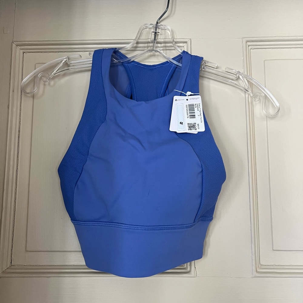 NWT Lululemon Everlux High Neck Train Bra - Size 2 - Wild Indigo